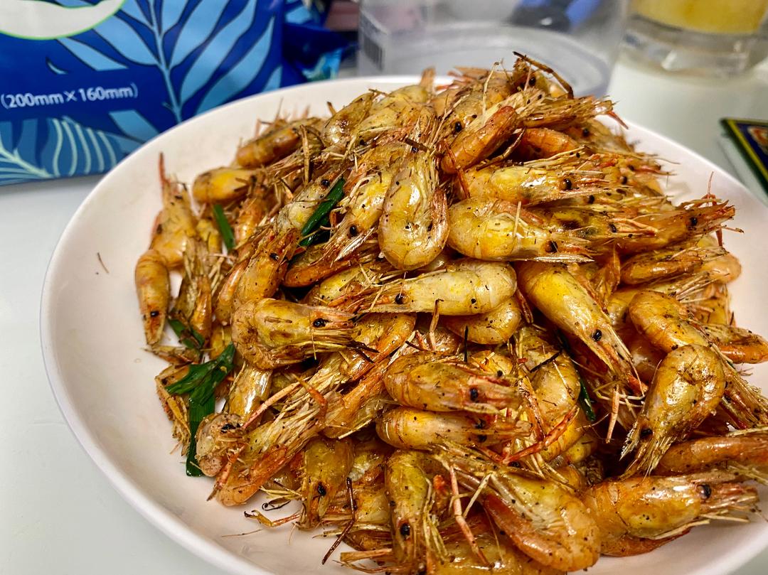 下酒小菜之青花椒盐河虾