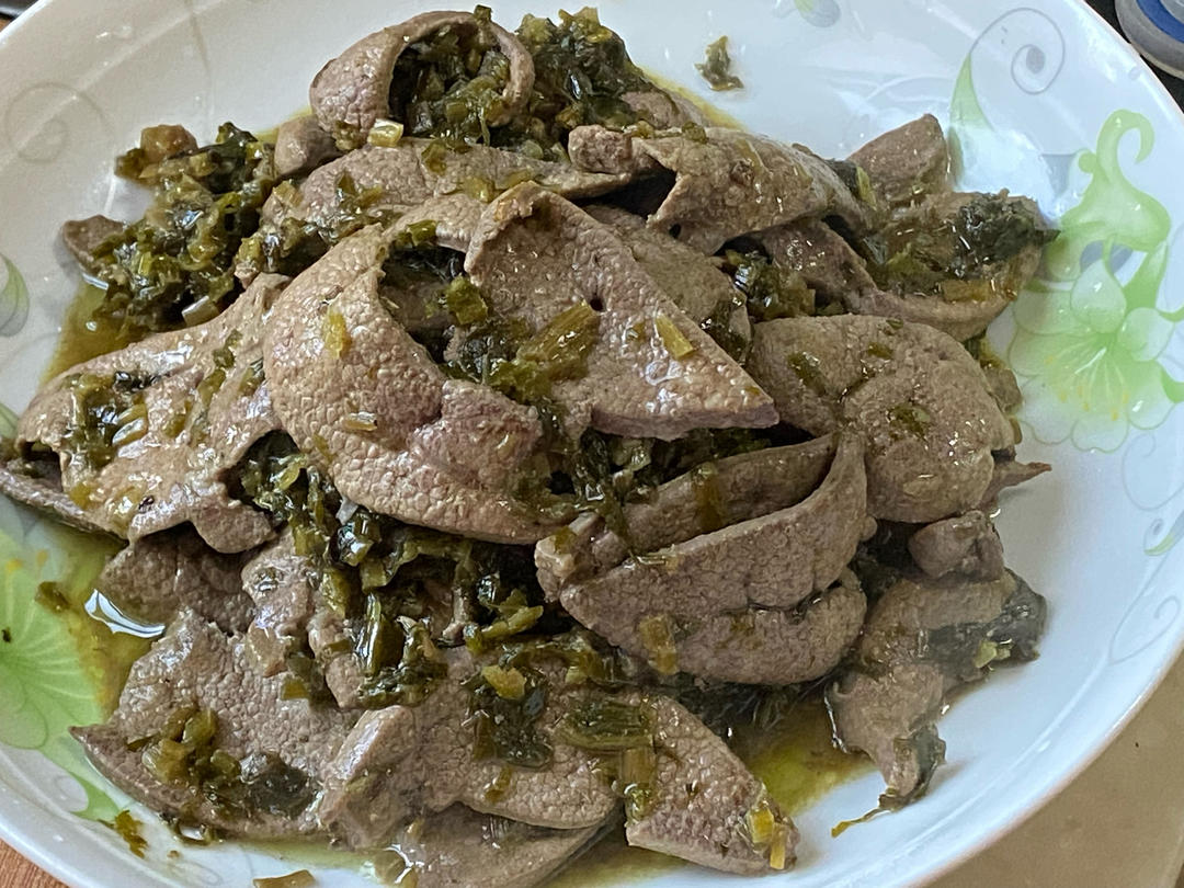 快手菜——雪菜炒猪肝