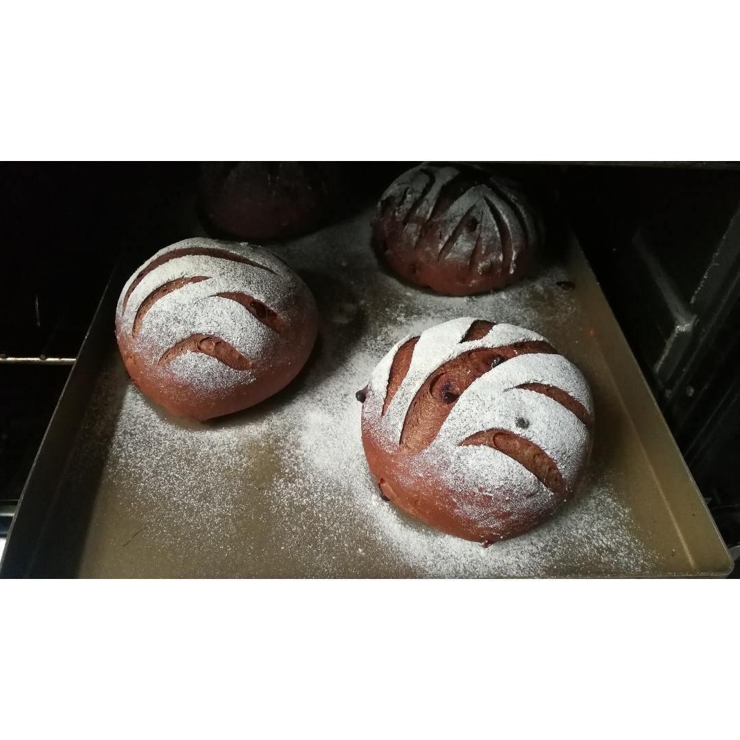 全麦香蕉巧克力软欧包