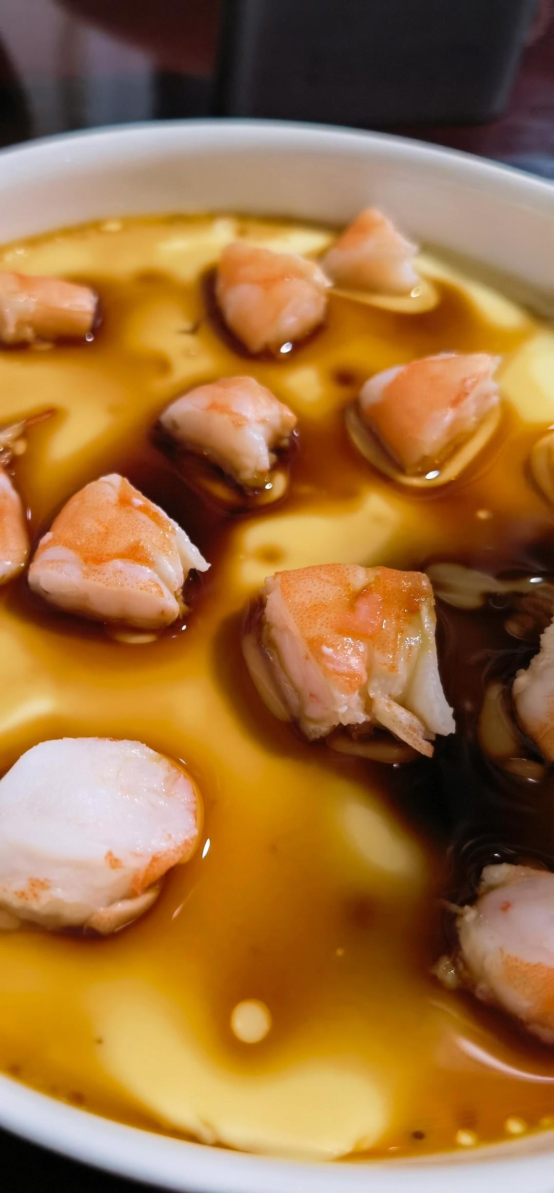 虾仁豆腐蒸水蛋
