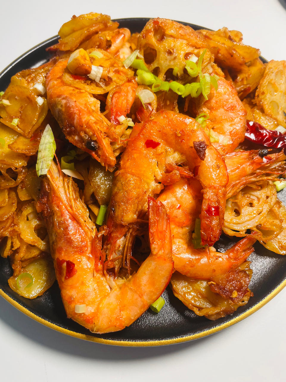 干锅土豆虾