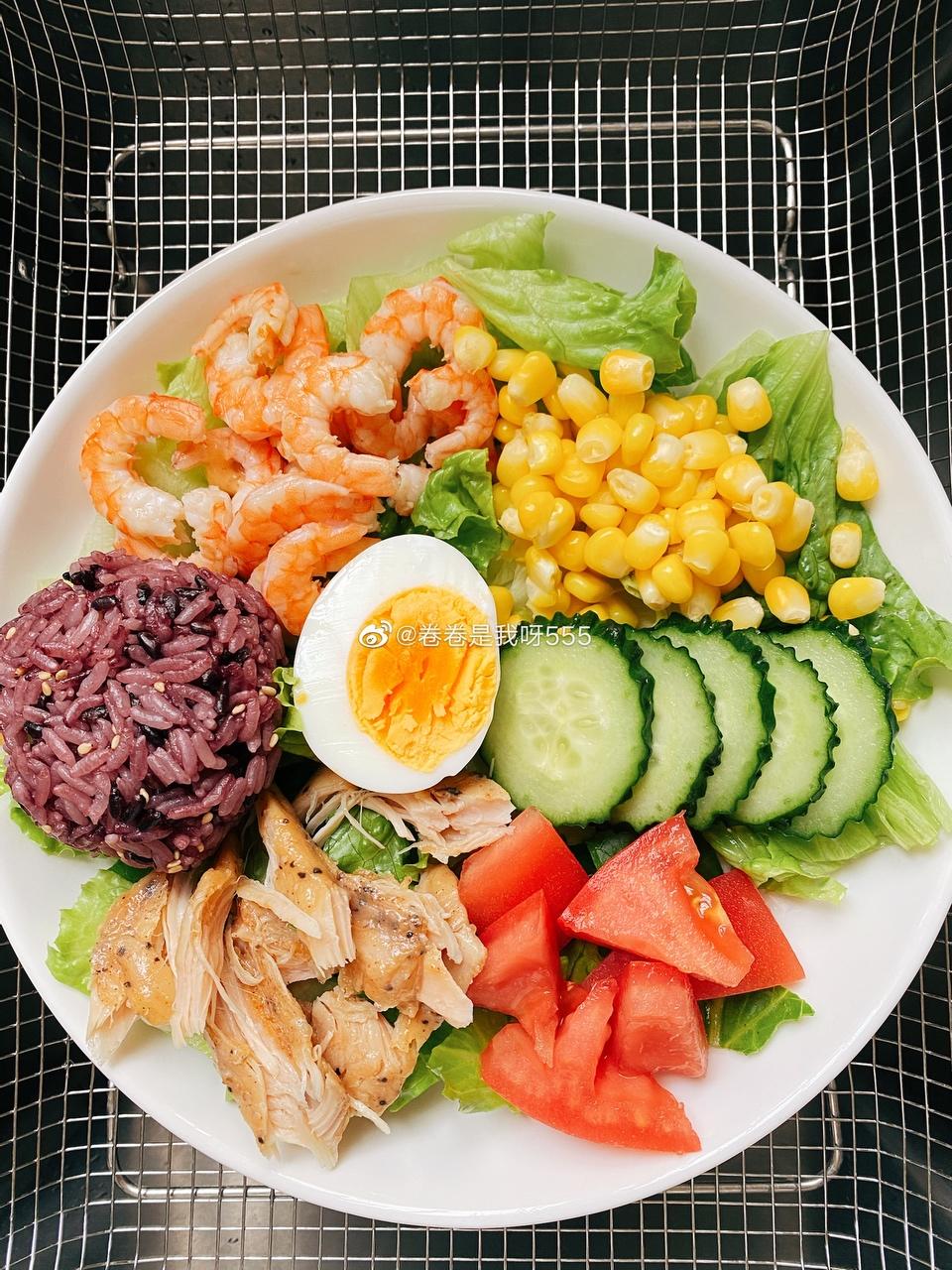 减脂餐简易版（黑米饭团）的做法