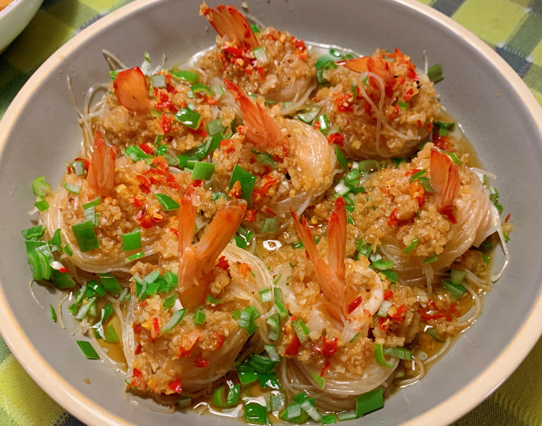 蒜蓉粉丝虾，富贵团圆蒜蓉凤尾虾，小白也能轻松做