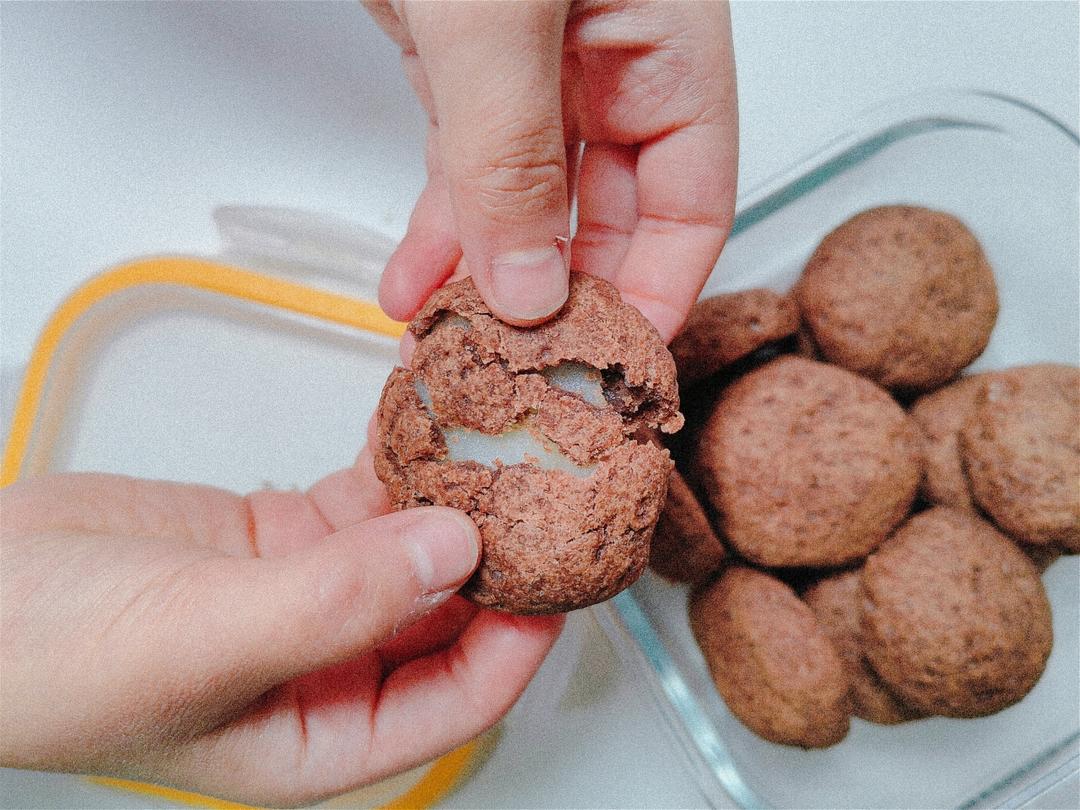 外酥里软，超好吃烤箱美食，可可麻薯软曲奇