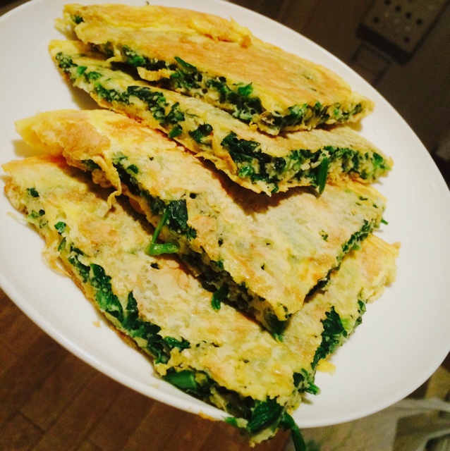 请叫我tata91做的菠菜鸡蛋饼