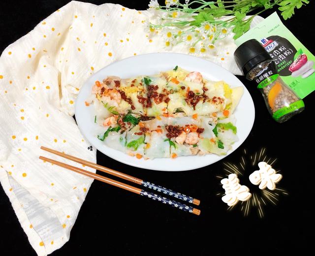 鲜虾鸡蛋肠粉㊙️的做法