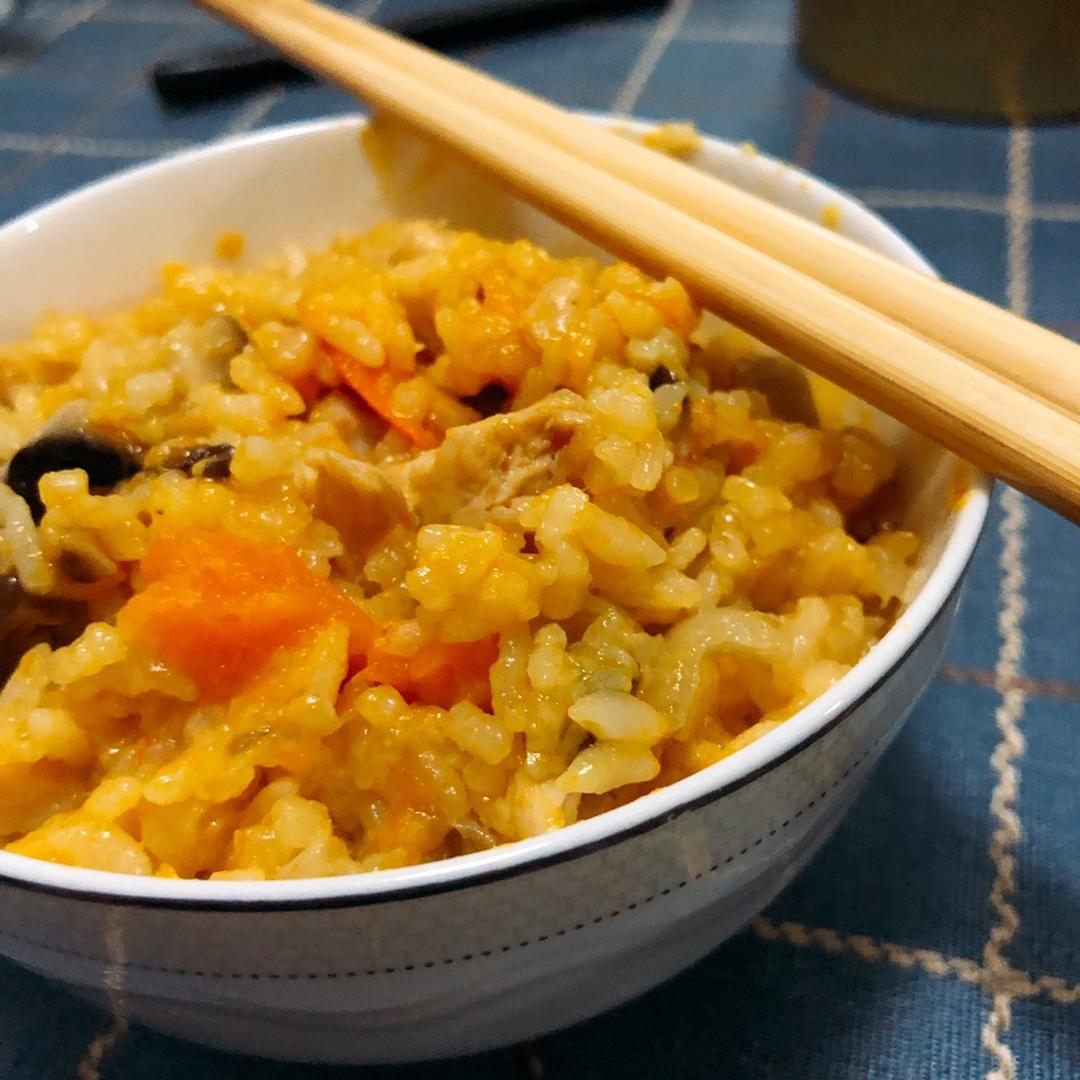 南瓜鸡肉饭