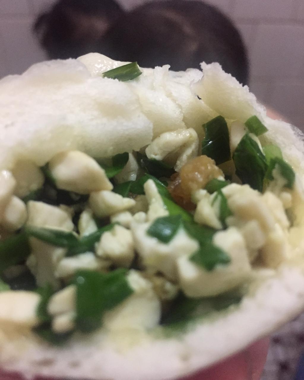 韭菜豆干三角包-菜籽油