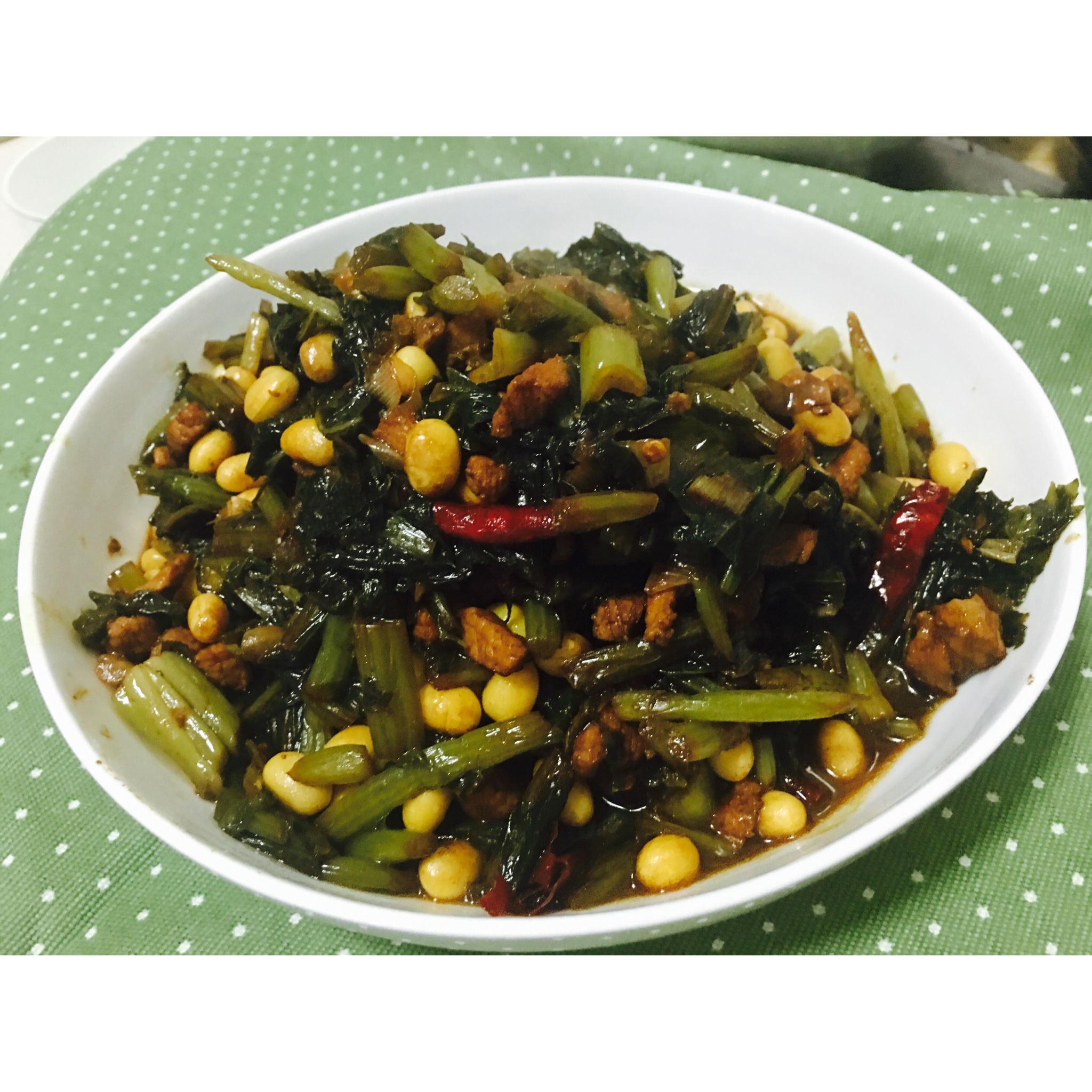 雪里蕻炒黄豆