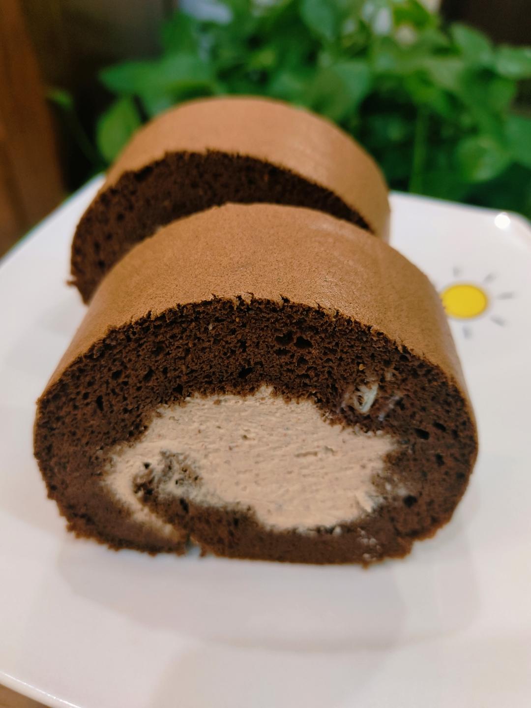 可可蛋糕卷🍰巧克力香缇奶油夹心