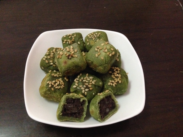 抹茶豆沙六方烧