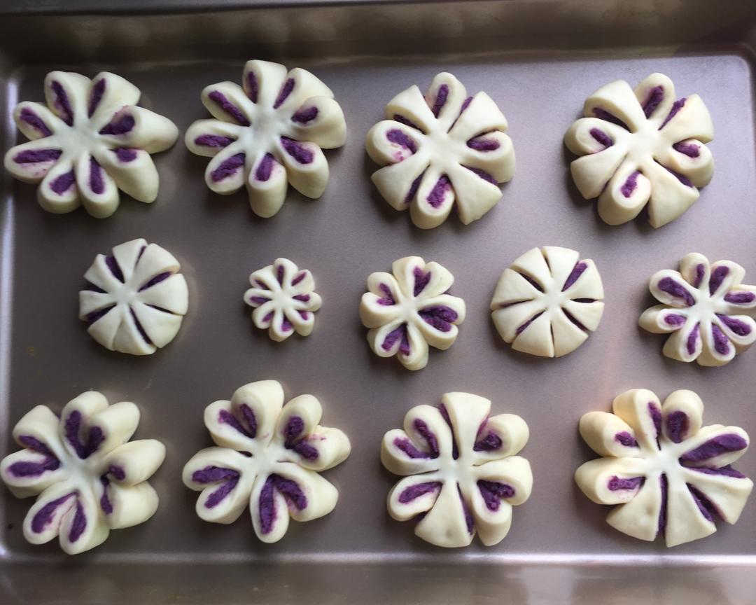 花朵紫薯馅面包的做法 步骤3