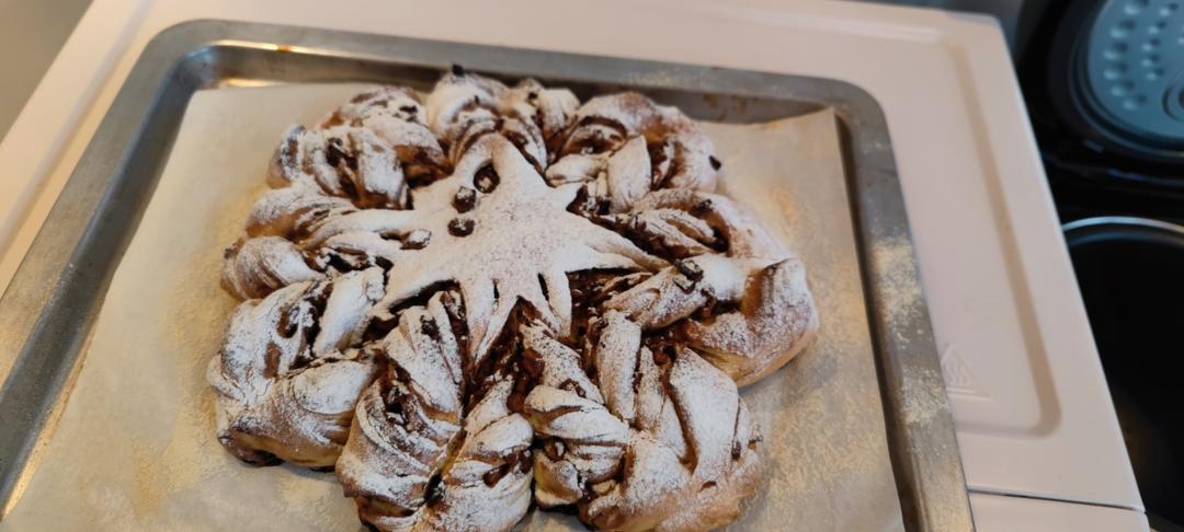 一次发酵就非常好吃的肉桂红糖苹果馅雪花面包