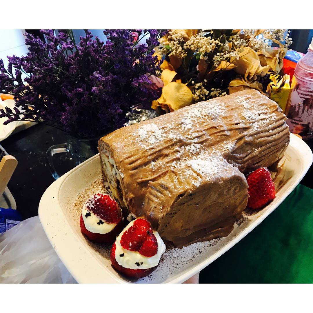 圣诞树根蛋糕~简单版