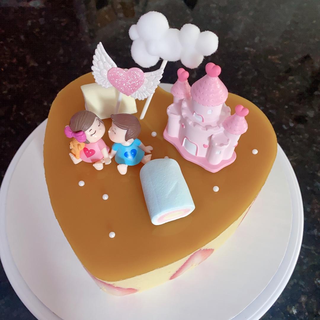 8寸芒果慕斯镜面蛋糕