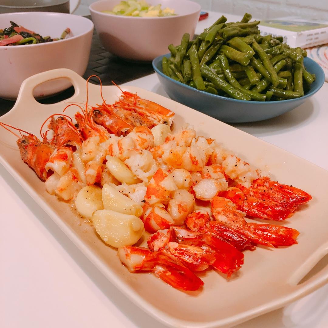 小羽私厨之黄油煎虾