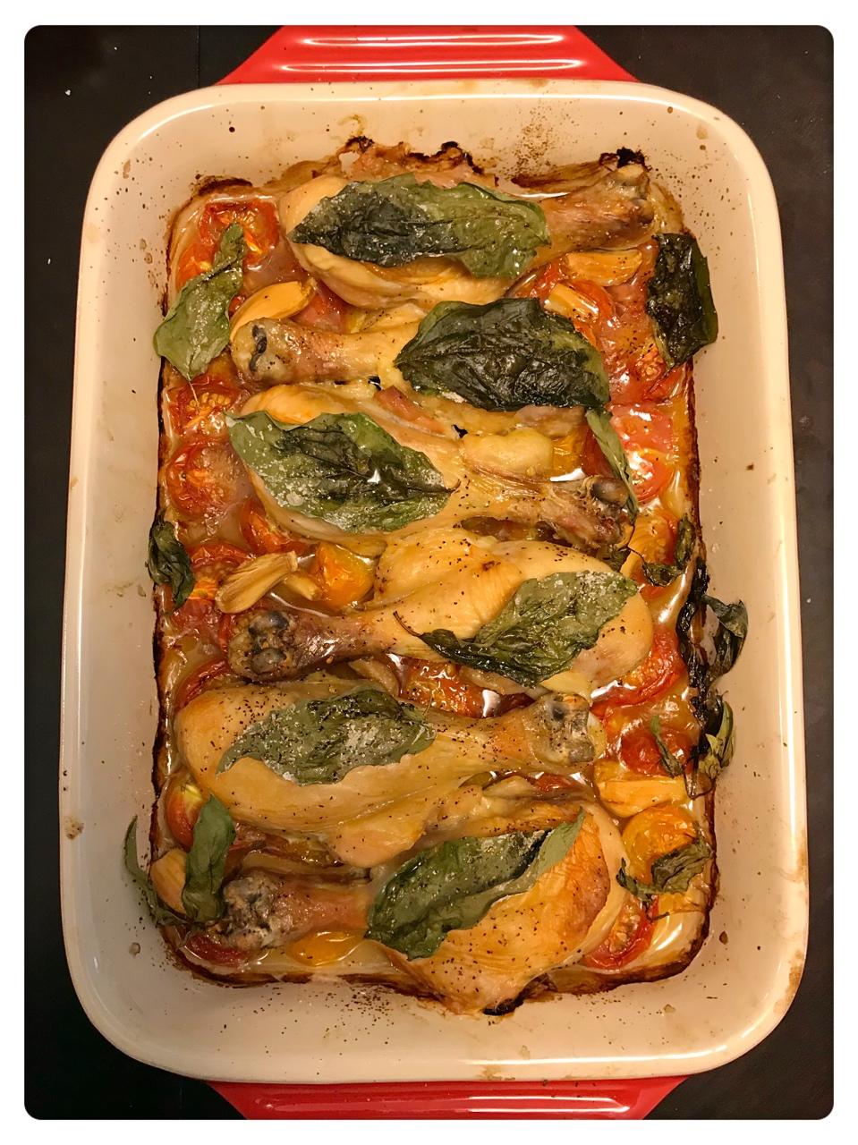 番茄罗勒烤鸡腿（杰米奥利弗的方子）