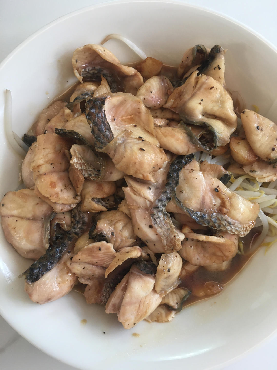 减脂快手家常菜，豆芽黑鱼片