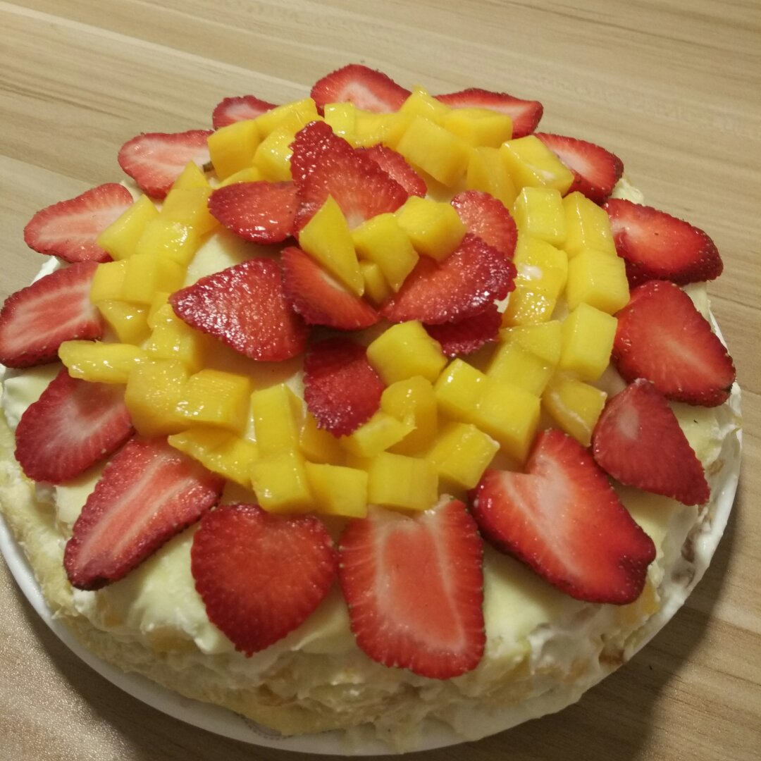 飘叶の雪恋做的芒果千层蛋糕