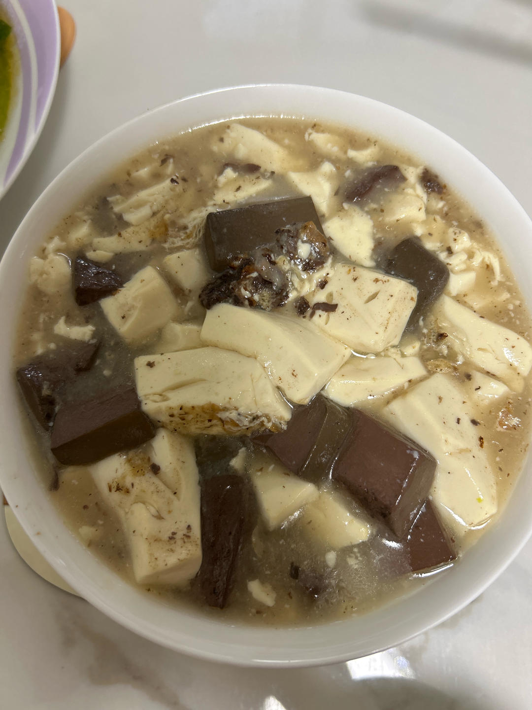 滑嫩鸭血豆腐