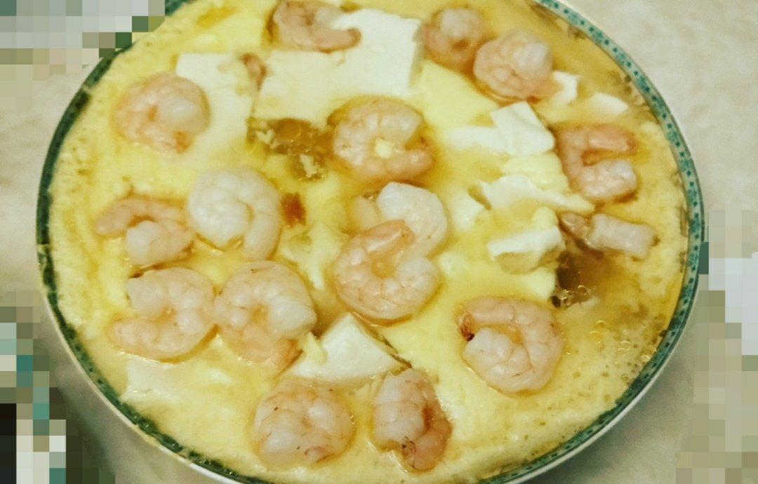 虾仁豆腐蒸水蛋