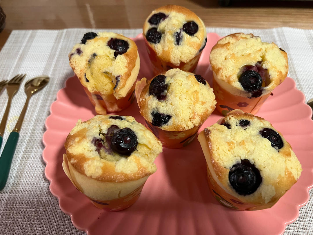 星爸爸同款，免打发，零失败，酥粒蓝莓麦芬蛋糕