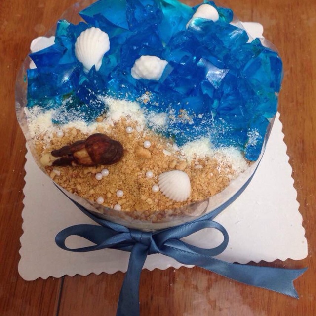 天使*魉皇鬼做的蓝色の海洋酸奶慕斯蛋糕