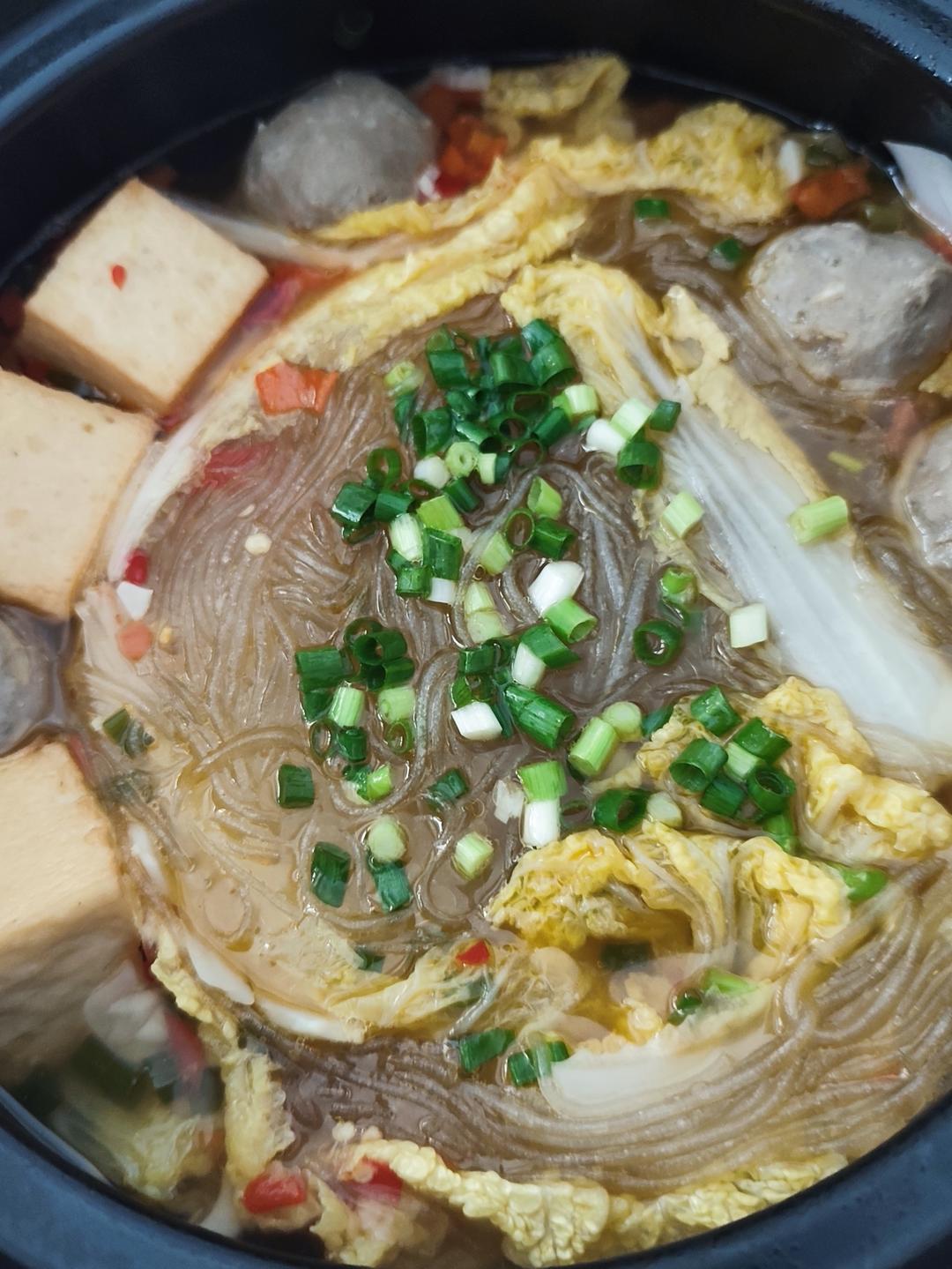 娃娃菜粉丝煲，低卡又鲜美