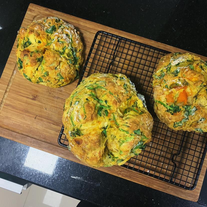 菠菜南瓜奶酪丹波面包丨健康·烘焙