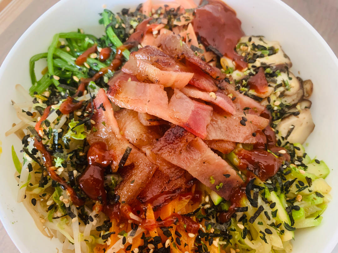 🔥日式石锅拌饭（平锅版.料理店快手、美味的秘诀.烧肉汁配方.好吃到泪奔😂）