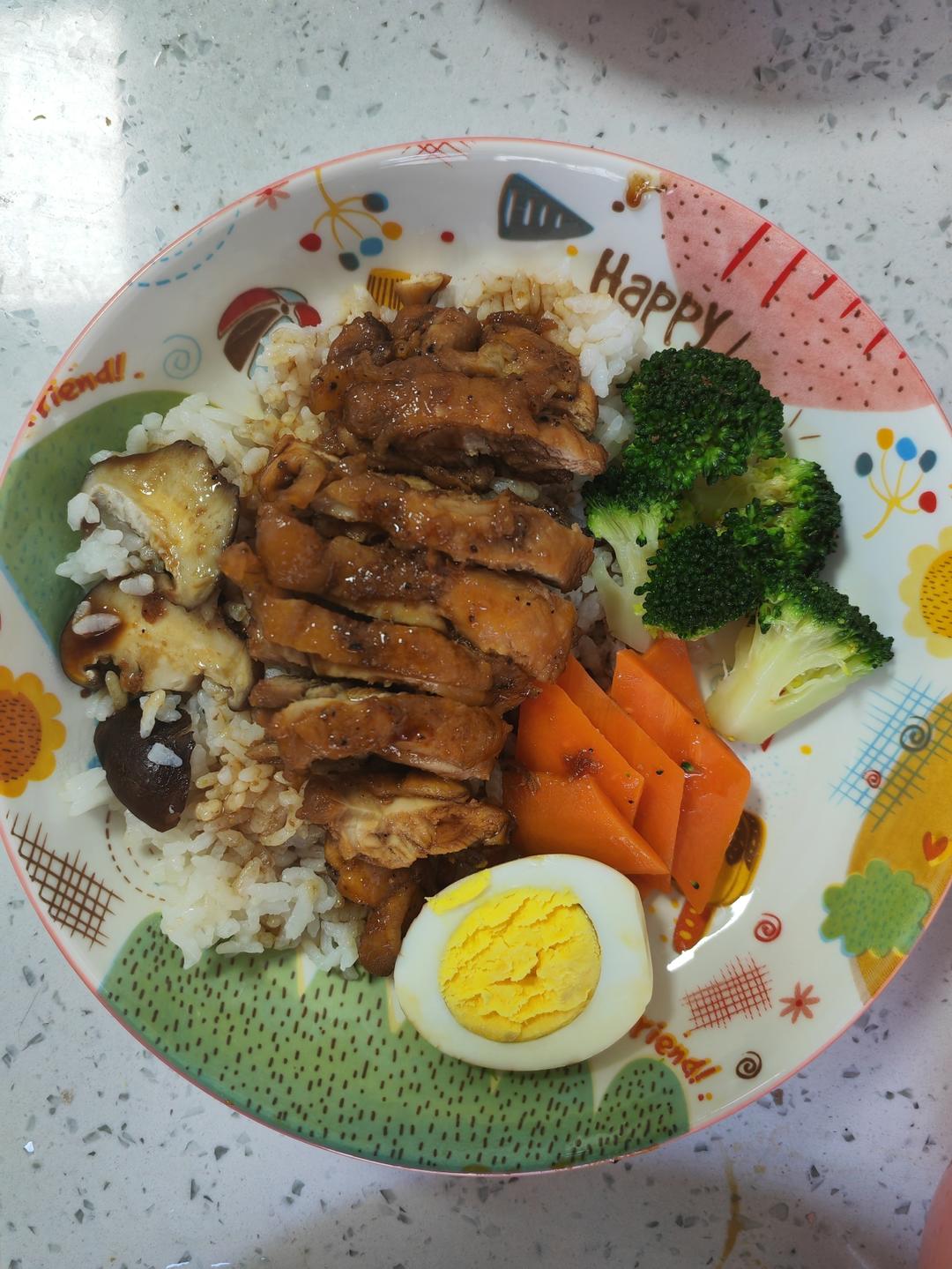 不放一滴油的照烧鸡腿饭