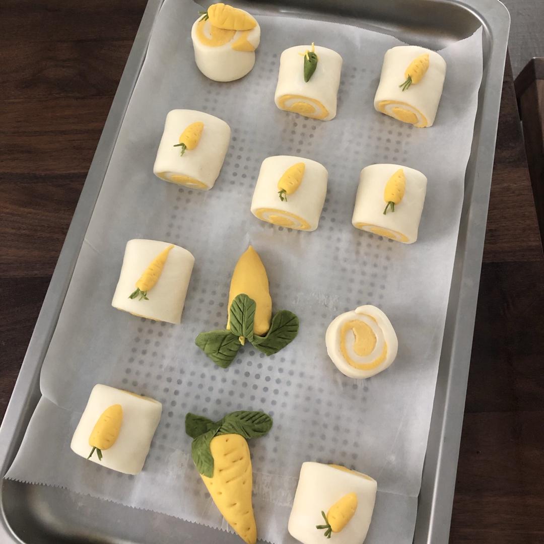 超萌胡萝卜刀切小馒头