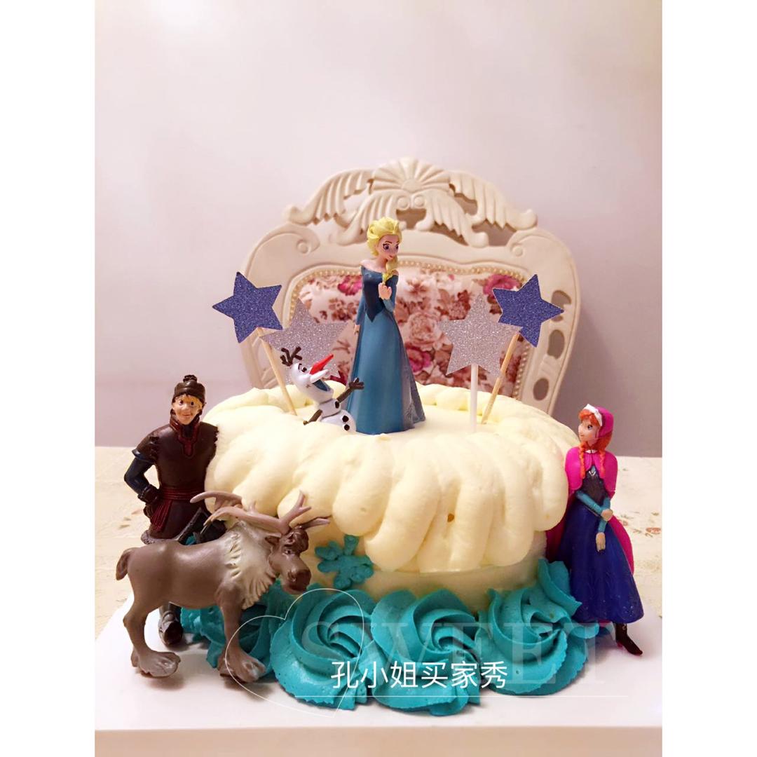 冰雪奇缘主题双层蛋糕--Frozen艾莎