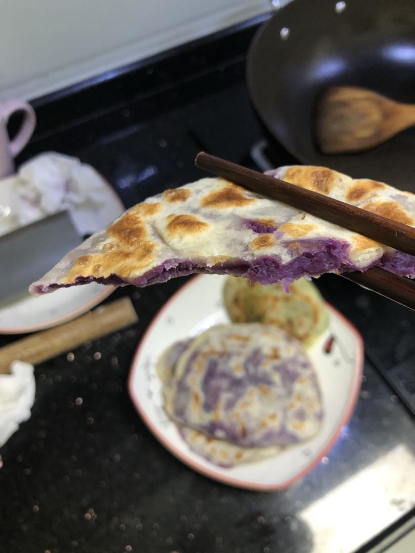 烫面紫薯饼