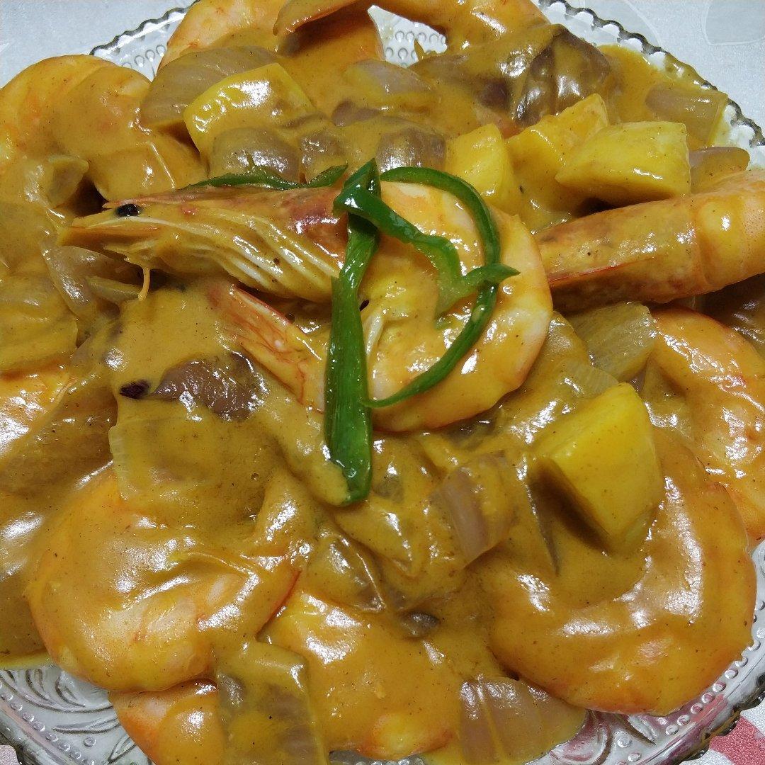 奶香苹果咖喱虾