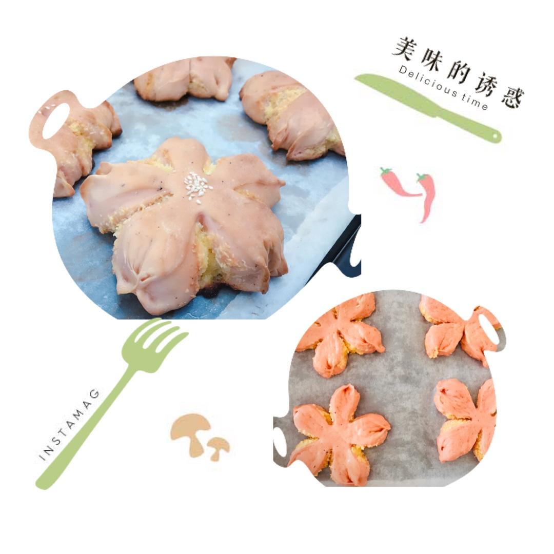 火龙果桃花面包