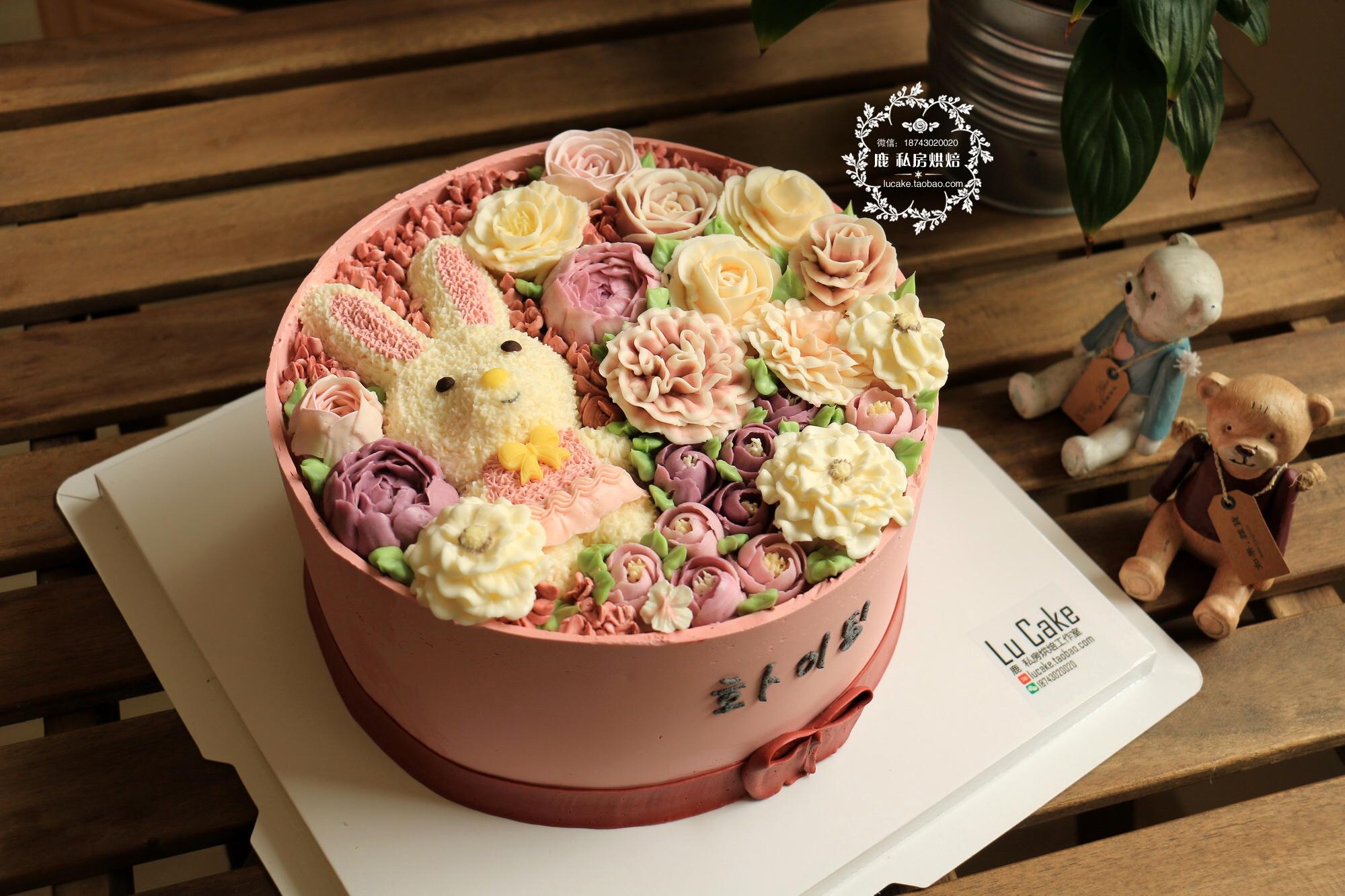 韩式裱花 花盒蛋糕的做法