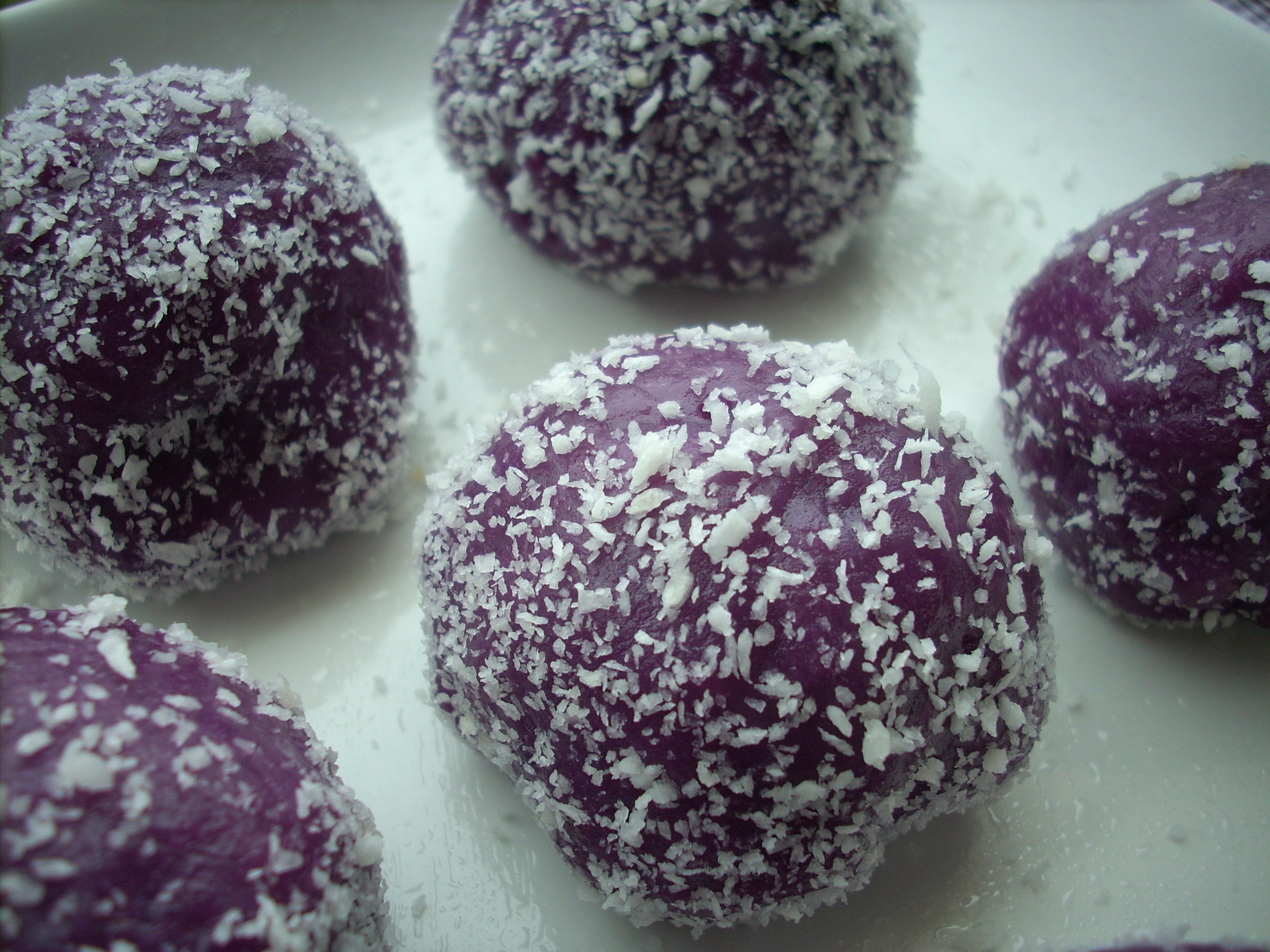 椰蓉紫薯糯米球的做法