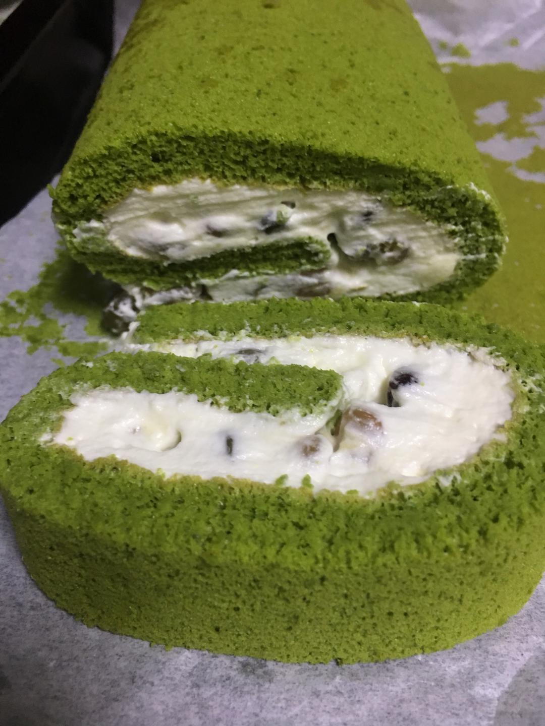 抹茶蜜豆戚风卷