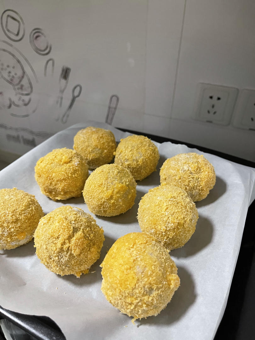 爆浆又拉丝的芝士土豆球！