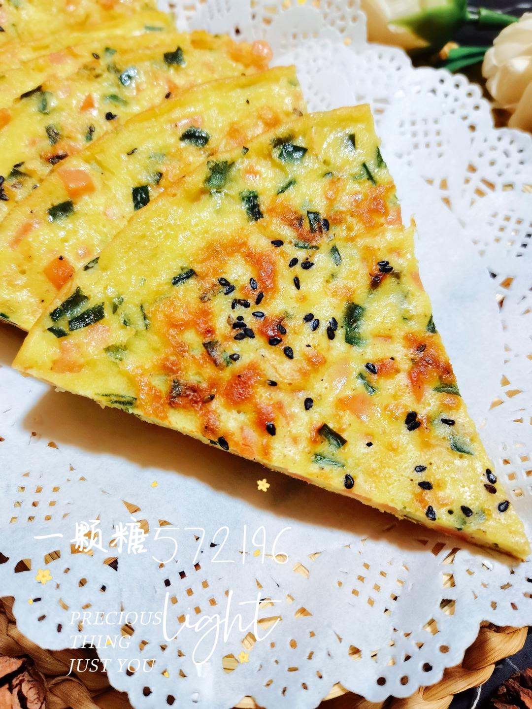 外酥里软༄「火腿虾皮鸡蛋饼🫓」༄的做法