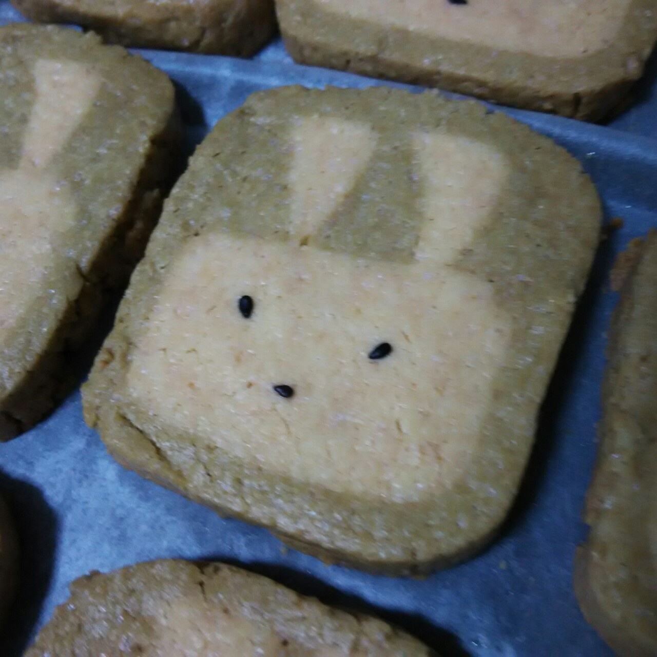 抹茶兔兔曲奇（比熊猫简单！超详细实物图+超良心手绘图）