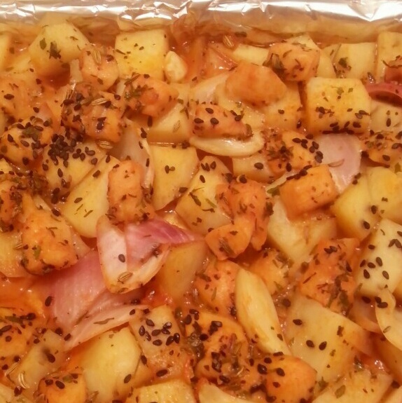 新奥尔良烤鸡腿土豆