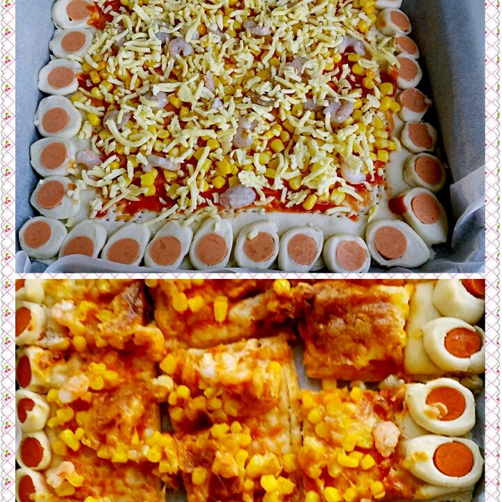 萨米肠蘑菇花边披萨