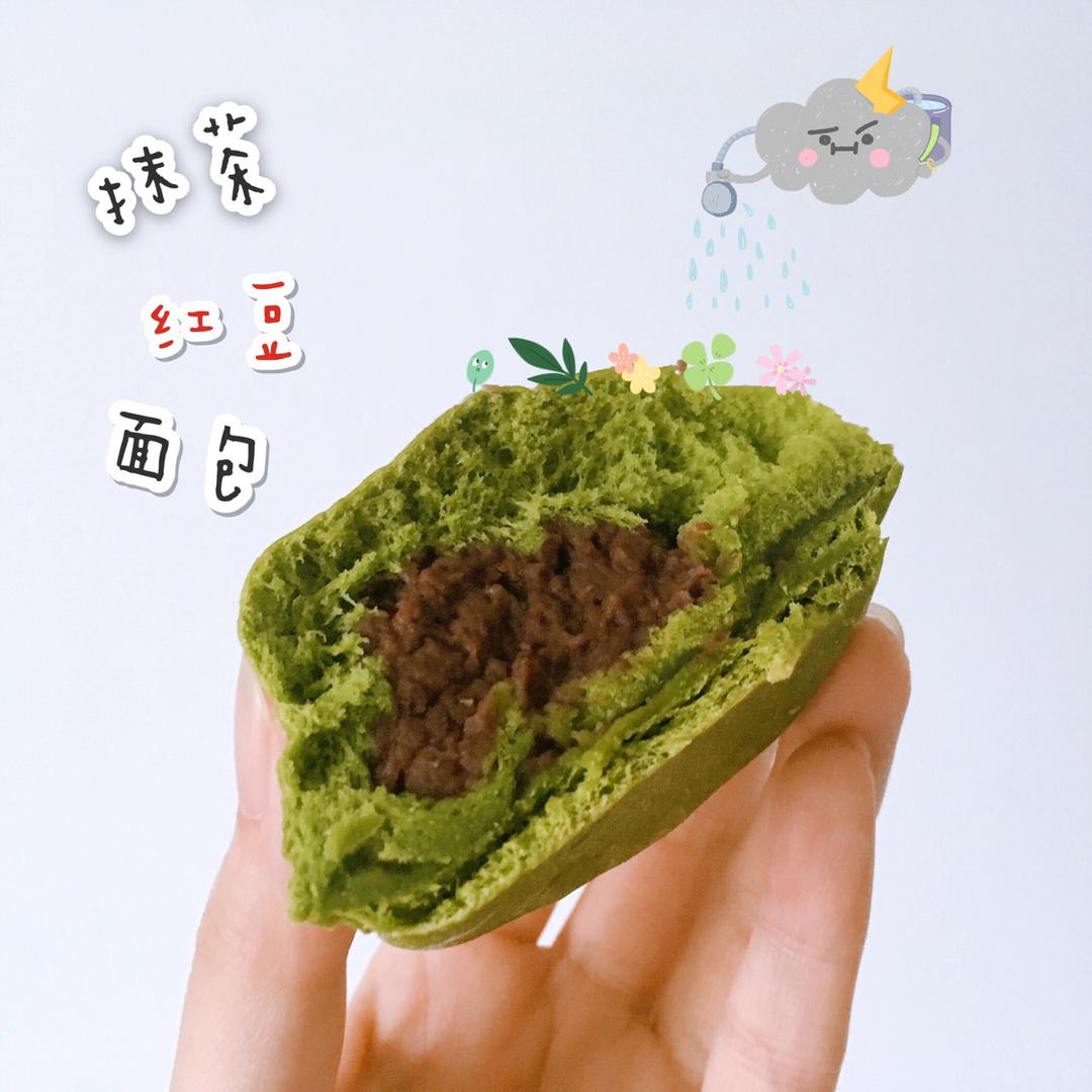 抹茶红豆软面包