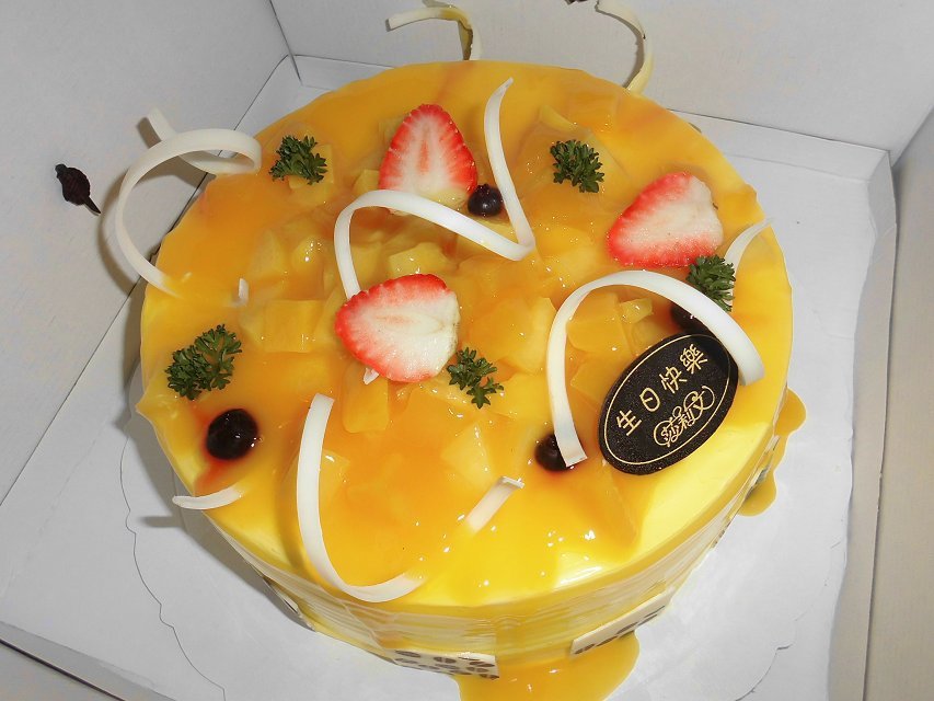 料超足的芒果慕斯蛋糕