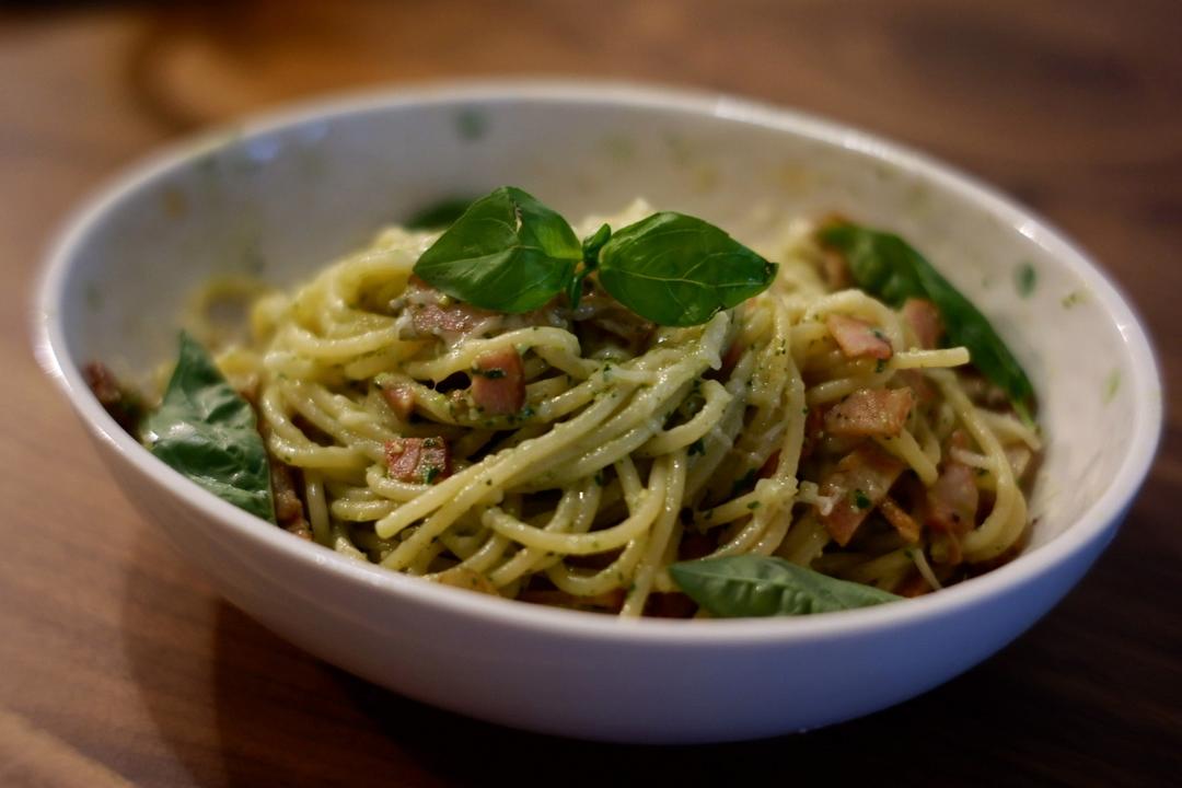 几分钟搞定pesto spaghetti青酱和青酱意面一起搞定