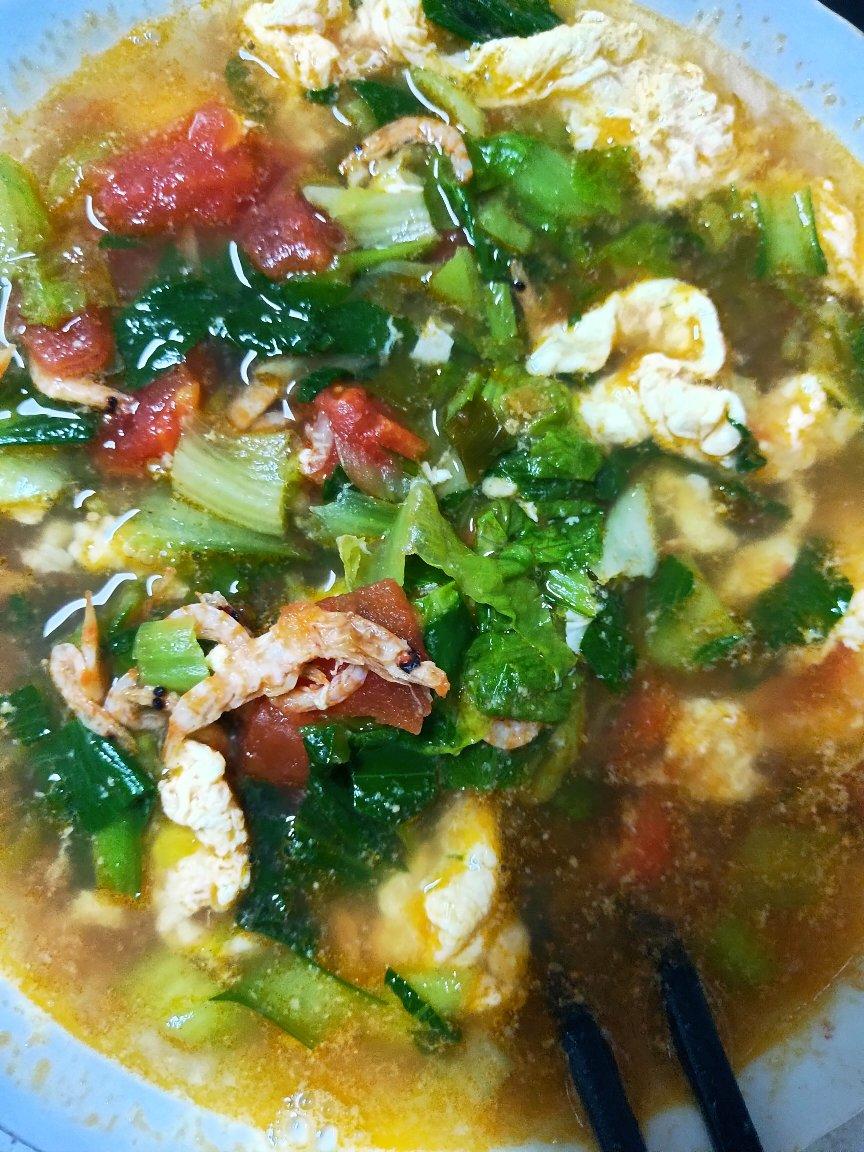 西红柿鸡蛋青菜汤面