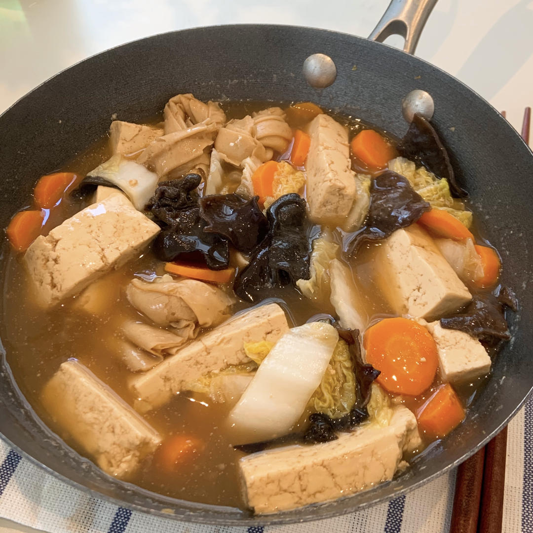 暖胃又下饭的香肠白菜豆腐煲🔥10分钟搞定