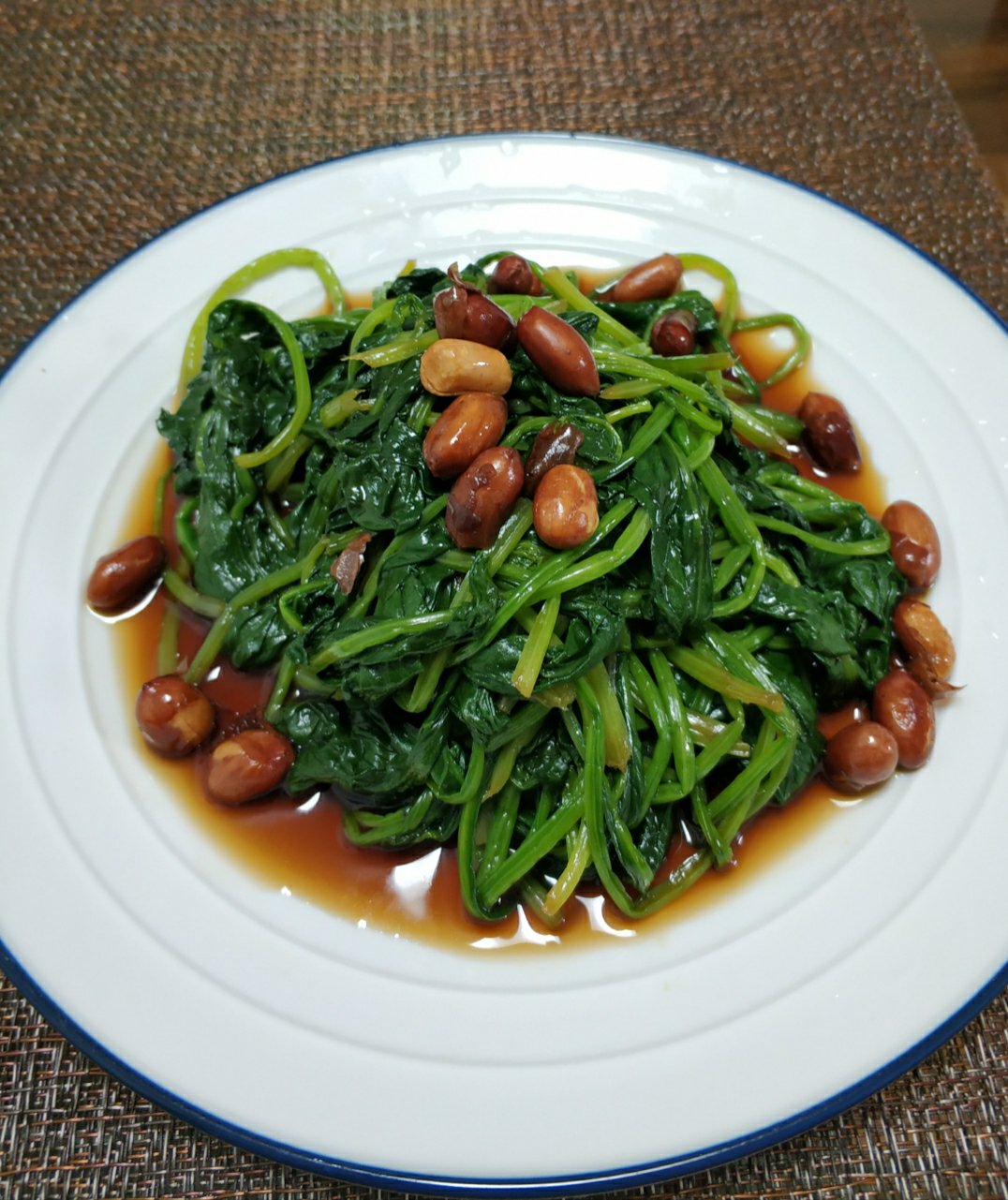 老醋菠菜花生/Vinegar spinach and peanut salad